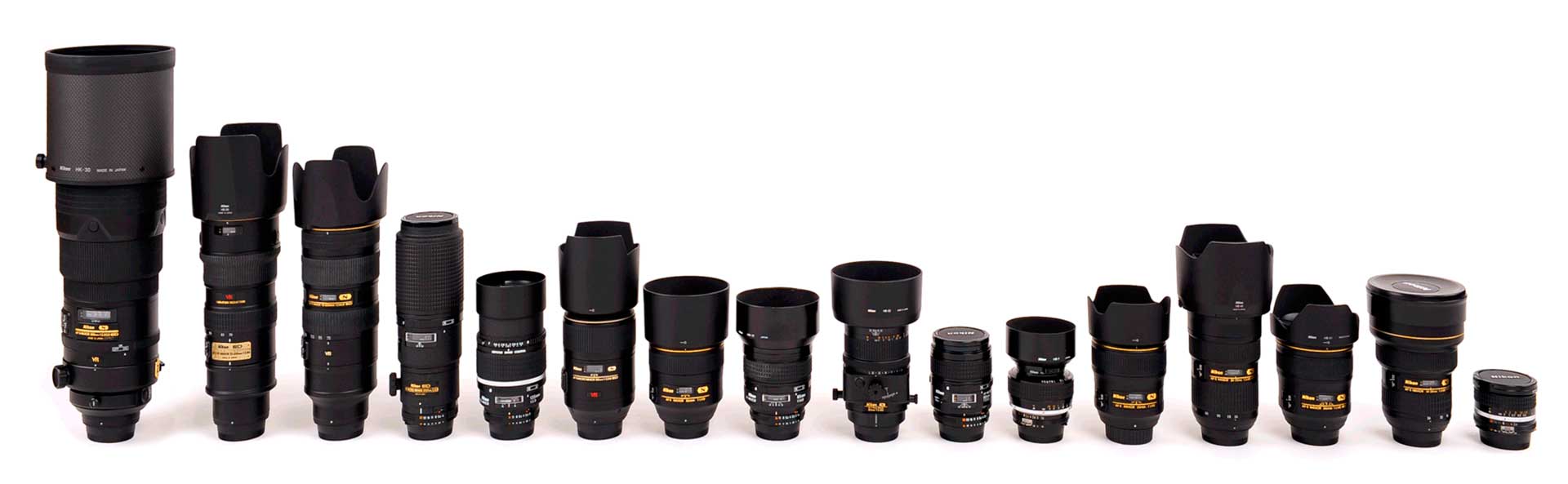 A Nikon Nikkor objektívek néhány videózáshoz használatos darabja